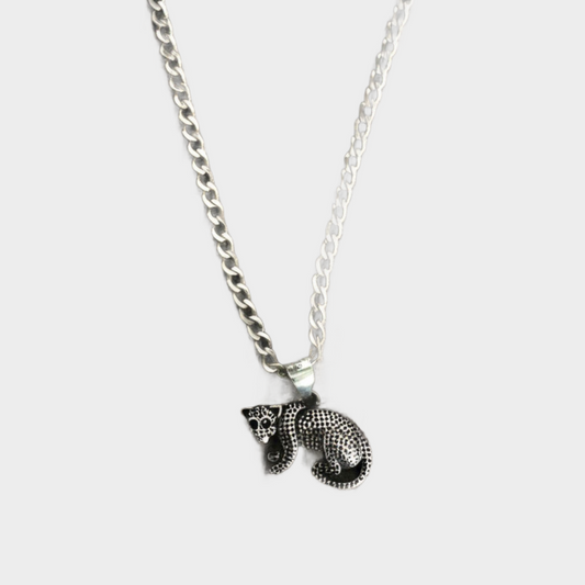 Collier en argent + Pendentif animal de la jungle (Tarsier)